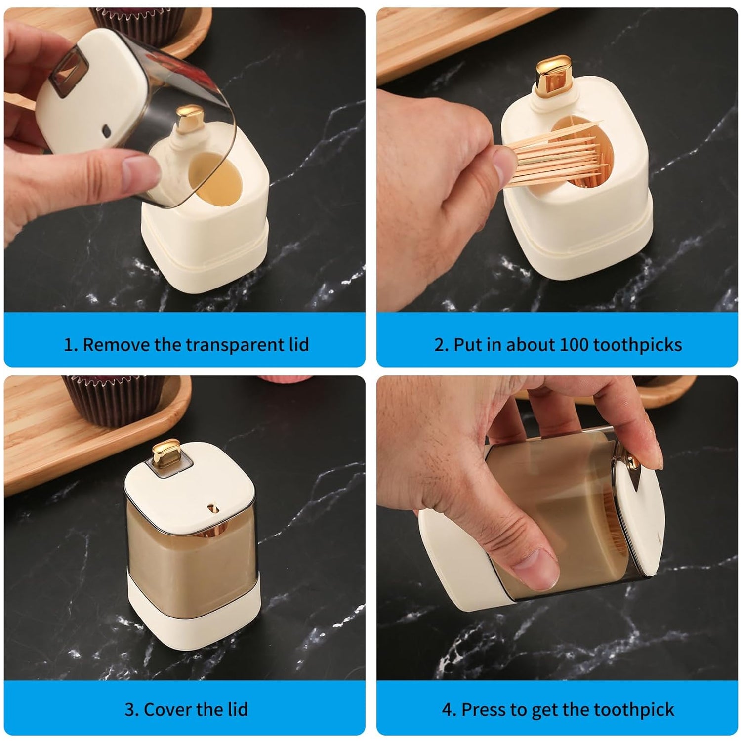 10029 Toothpick Holder Dispensers, Automatic Toothpicks Container, Toothpicks Storage Dispensers Box, for Home Living room Kitchen Restaurant (1 Pc) 10029 Toothpick Holder Dispensers, Automatic Toothpicks Container, Toothpicks Storage Dispensers Box, for Home Living room Kitchen Restaurant (1 Pc)